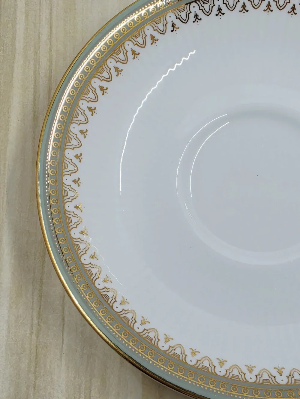 Paragon Kensington Pattern Individual Saucer Green Border Made In England